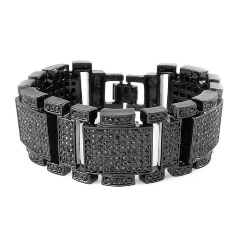 14k Black Gold Iced Mini Goliath Bracelet