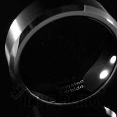 Black Brushed Stripe Tungsten Carbide Ring 8MM