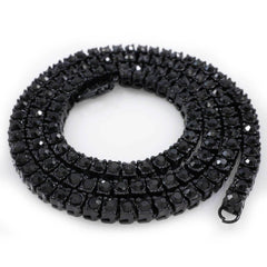 14k Black Gold Iced 1 Row Chain