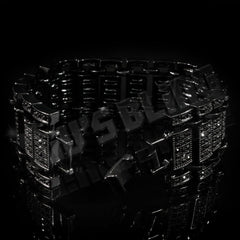 14k Black Gold Iced Ladder Bracelet