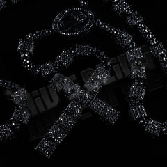 14k Black Gold Iced Rosary Square