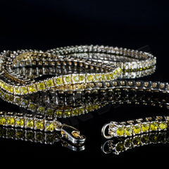 14k Canary Iced 1 Row Tennis Chain