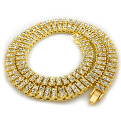 14k Gold 2 Row Iced Chain