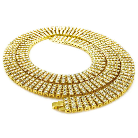 14k Gold 4 Row Iced Chain