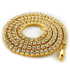 14k Gold Iced 1 Row Tennis Chain