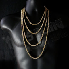 14k Gold Iced 1 Row Tennis Chain