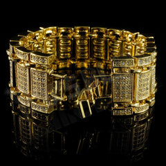 14k Gold Iced Ladder Bracelet