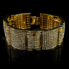 14k Gold Iced Large Link Bracelet