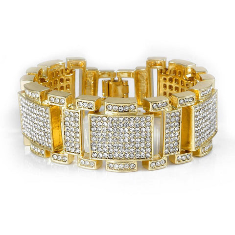 14k Gold Iced Mini Goliath Bracelet