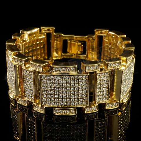 14k Gold Iced Mini Goliath Bracelet