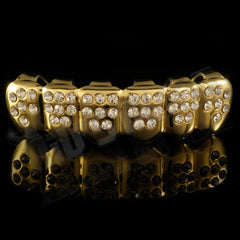 14k Iced CZ Gold Grillz