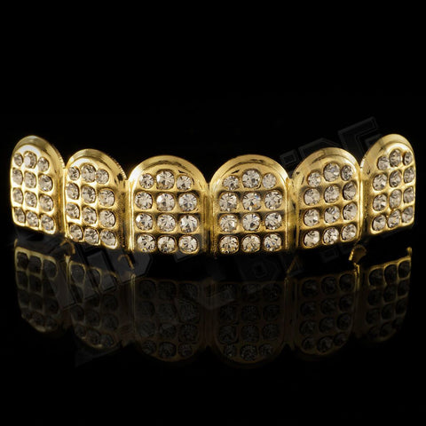 14k Iced CZ Gold Grillz