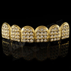 14k Iced CZ Gold Grillz