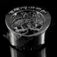 14k White Gold Iced Micropave Pinky Ring
