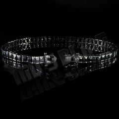 18K Black Gold 1 Row Princess Cut Bracelet