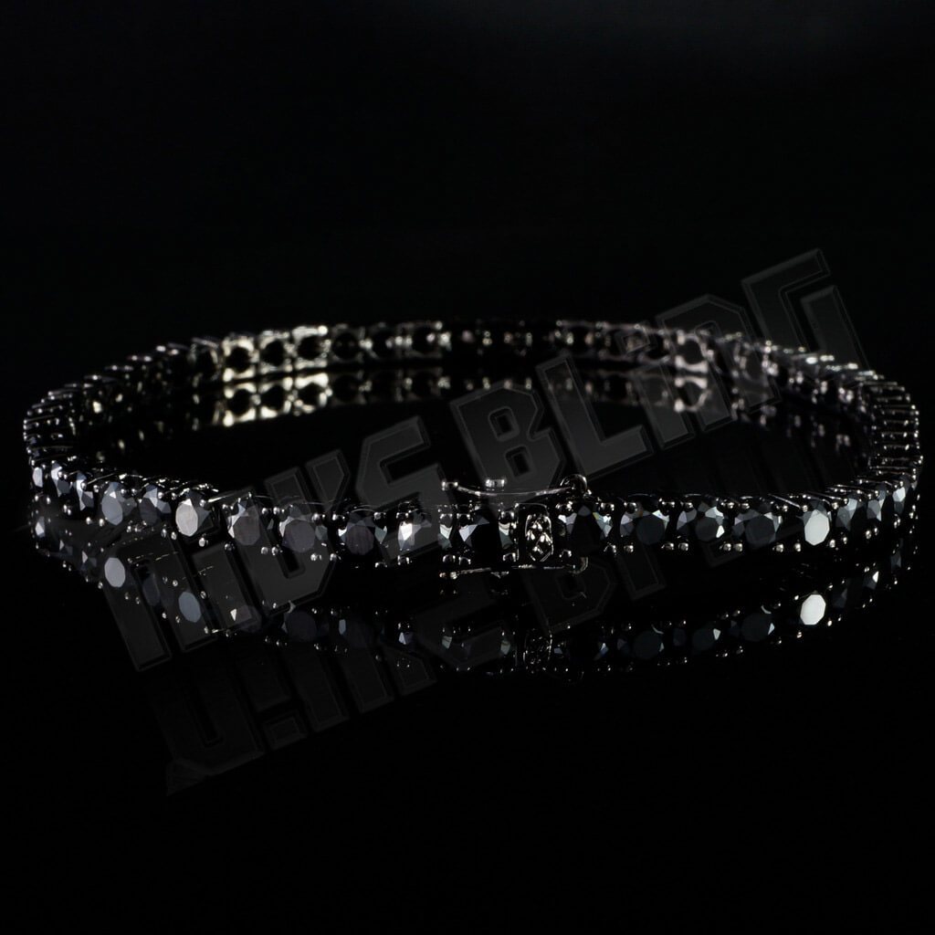 18K Black Gold 1 Row Tennis Bracelet