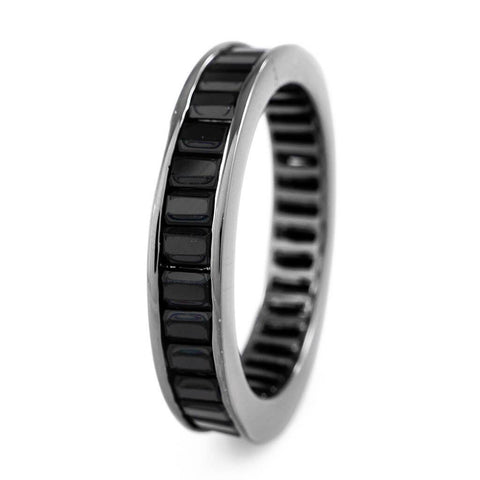 18K Black Gold Baguette Cut Eternity Ring