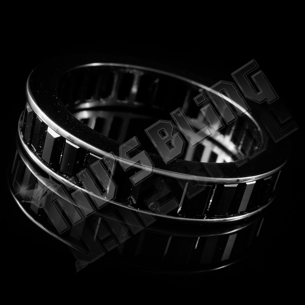 18K Black Gold Baguette Cut Eternity Ring
