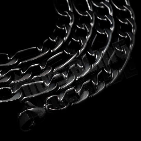 18K Black Gold Figaro Chain