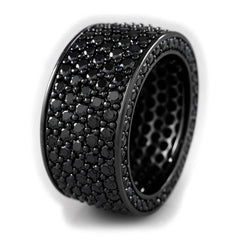 18K Black Gold Iced Eternity Wedding Ring