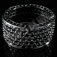18K Black Gold Iced Eternity Wedding Ring