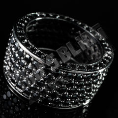 18K Black Gold Iced Eternity Wedding Ring