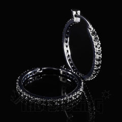 18K Black Gold Iced Hoop Earrings