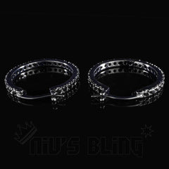 18K Black Gold Iced Hoop Earrings