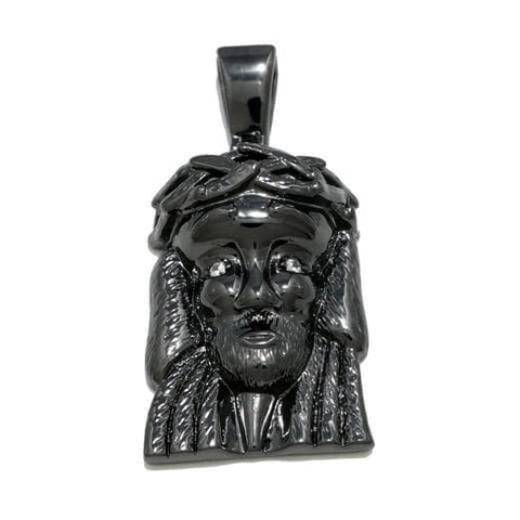 18K Black Gold Plated Jesus Piece 6 With Box Chain