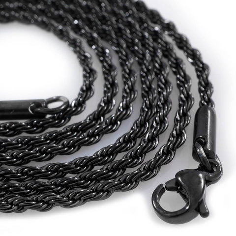 18K Black Gold Rope Chain Niv s Bling
