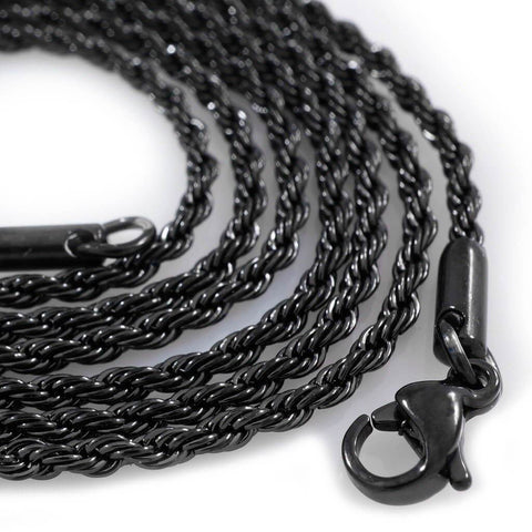 18K Black Gold Rope Chain