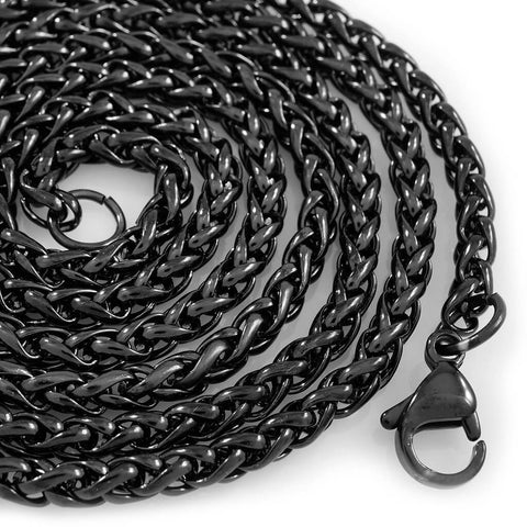 18K Black Gold Wheat Chain