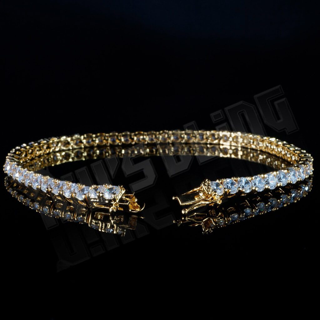 18K Gold 1 Row Tennis Bracelet