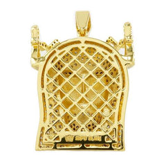 18K Gold Crowned Jesus Piece Pendant