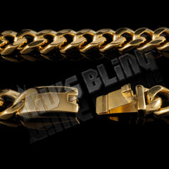 18K Gold Cuban Miami Chain Link Stainless Steel