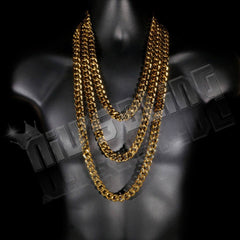 18K Gold Cuban Miami Chain Link Stainless Steel