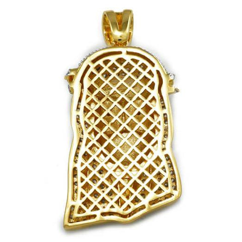 18K Gold Iced Bandana Jesus Piece With Rope Chain