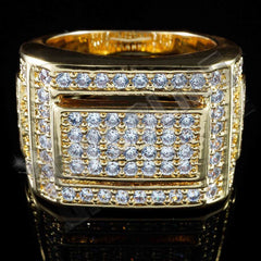 18K Gold Iced Championship Pinky Ring