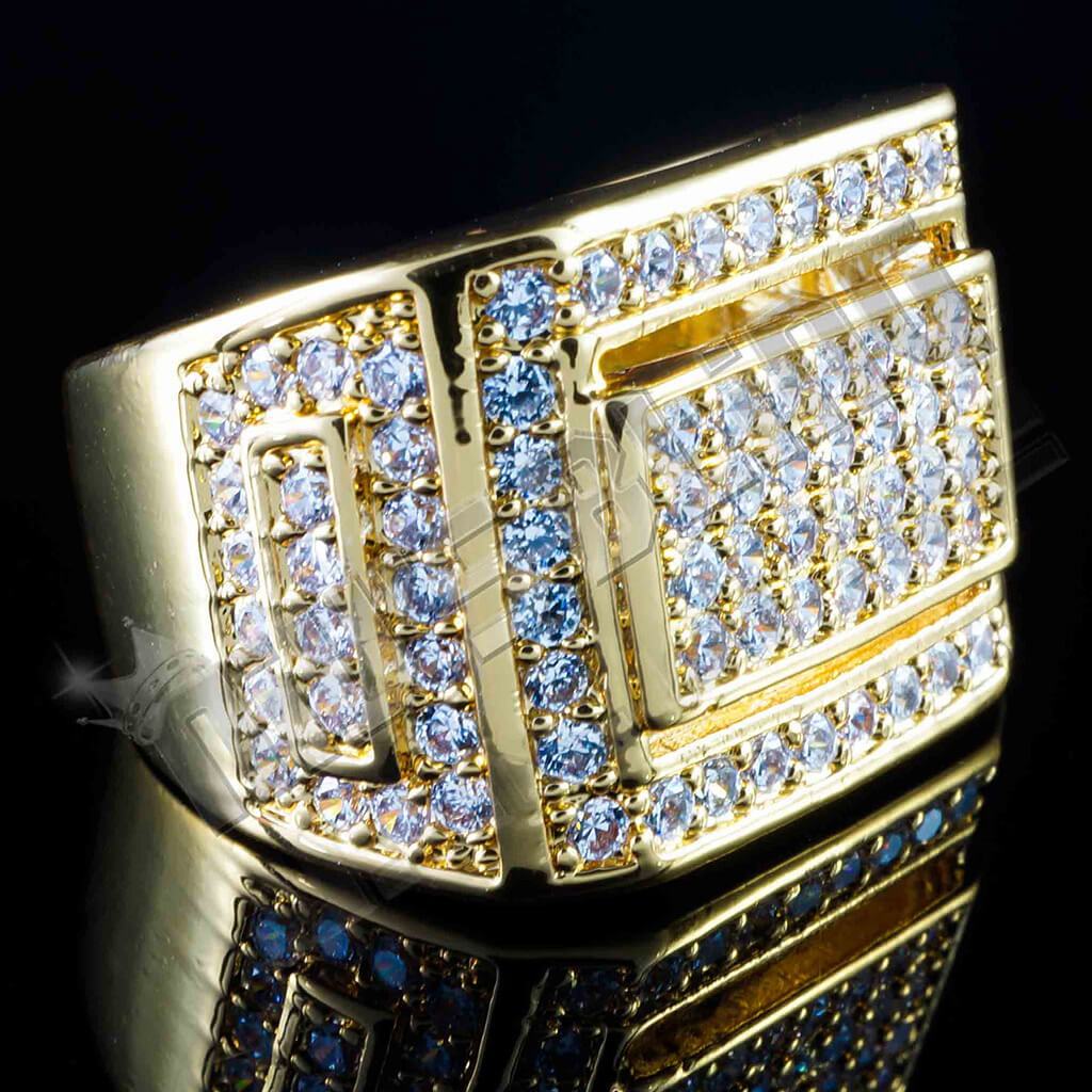 18K Gold Iced Championship Pinky Ring