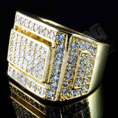 18K Gold Iced Championship Pinky Ring