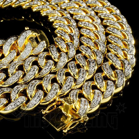 18K Gold Iced Cuban Chain