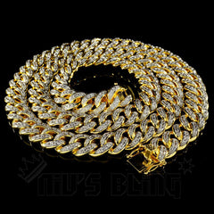 18K Gold Iced Cuban Chain