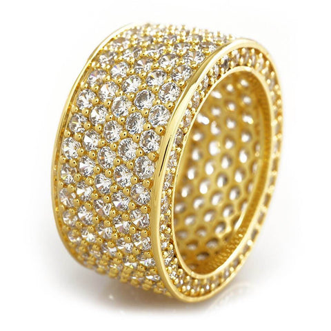 18K Gold Iced Eternity Wedding Ring