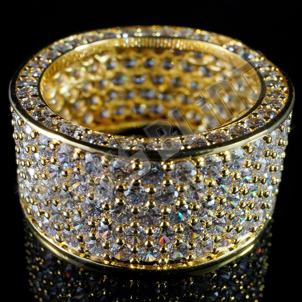 18K Gold Iced Eternity Wedding Ring