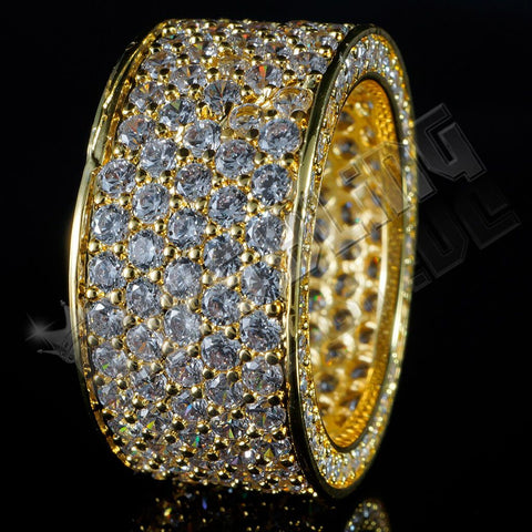 18K Gold Iced Eternity Wedding Ring