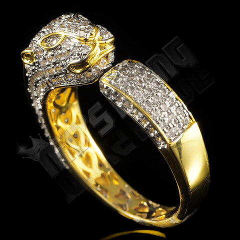 18K Gold Iced Panther Jaguar Ring