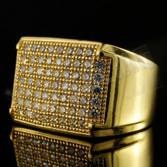 18K Gold Iced Wedding Pinky Ring