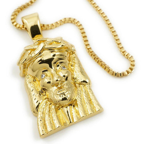 18K Gold Jesus Piece 6 With Box Chain