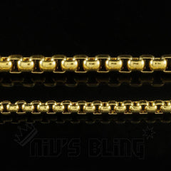 18K Gold Round Box Chain