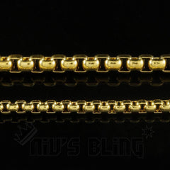 18K Gold Round Box Chain